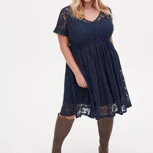 Torrid Navy Lace Skater dress